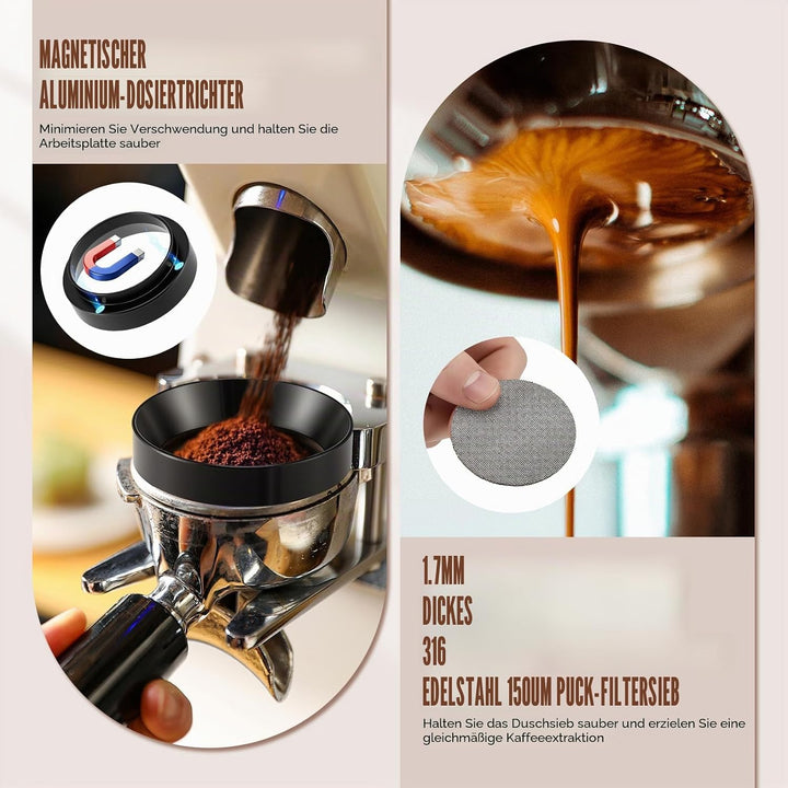 51mm Espresso Tamper 7er Set, Espresso-Tamper-Werkzeuge mit Tamperstation, Distributor, WDT Tool, Do