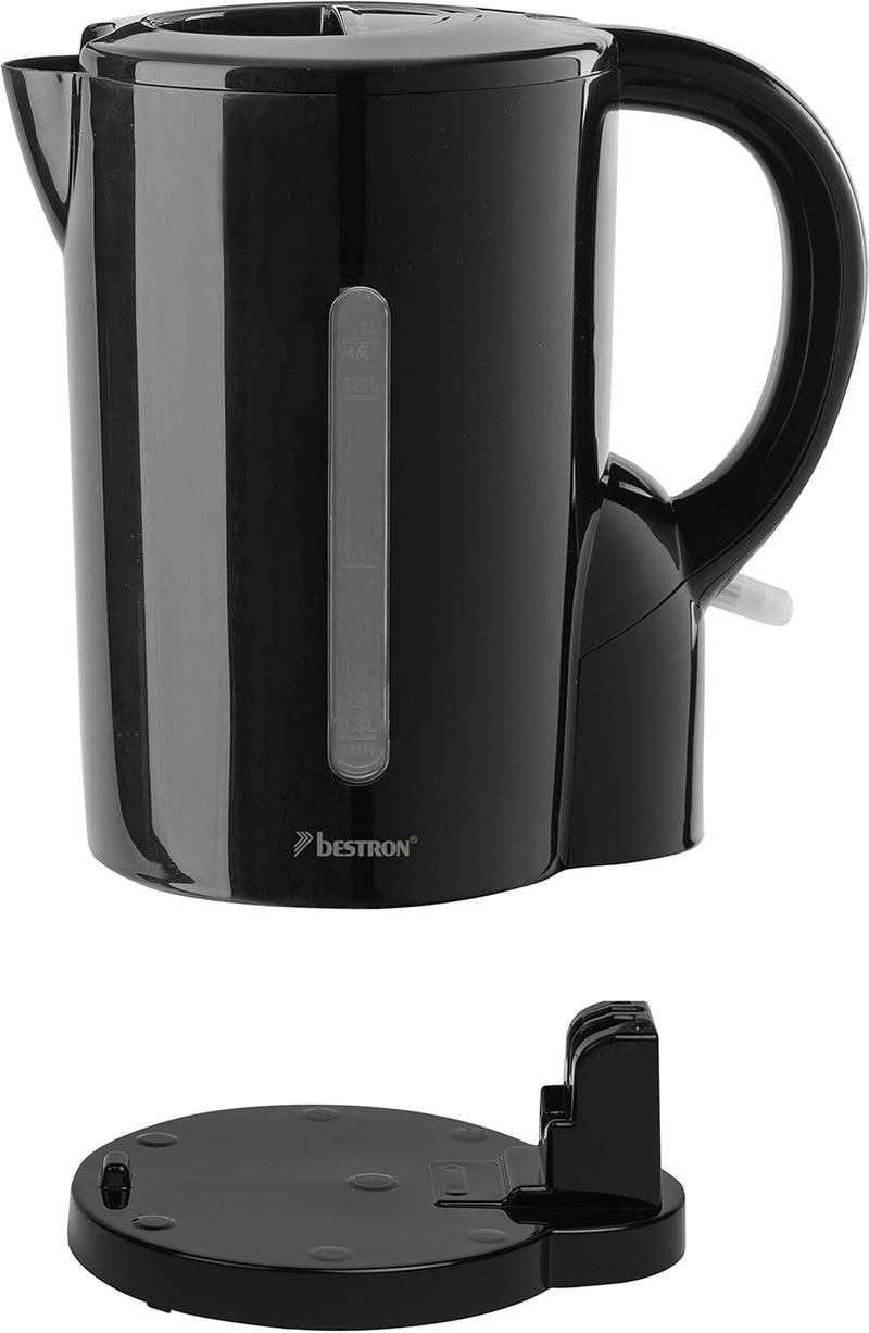 Bestron Wasserkocher mit Kochstopp-Automatik, 1,7 Liter, 2200 Watt, Schwarz Schwarz 1.7 Liter, Schwa