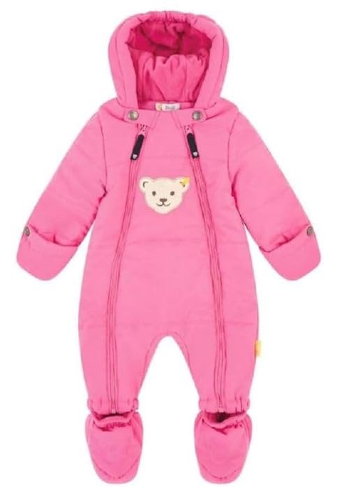 Steiff Unisex Baby Schneeanzug mit Fuss Schneeanzug (1er Pack) 68 HOT PINK, 68 HOT PINK