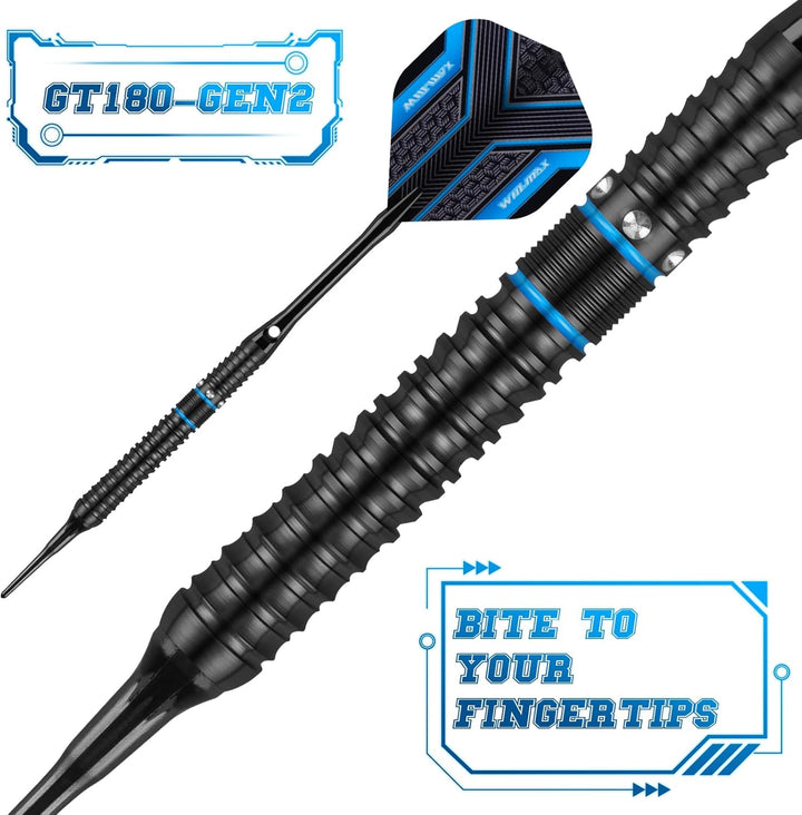 WIN.MAX Dartpfeile 90% Tungsten 3 Stück 90% Wolfram 16-18 Gramm Dart professionelle Soft-Dartpfeile