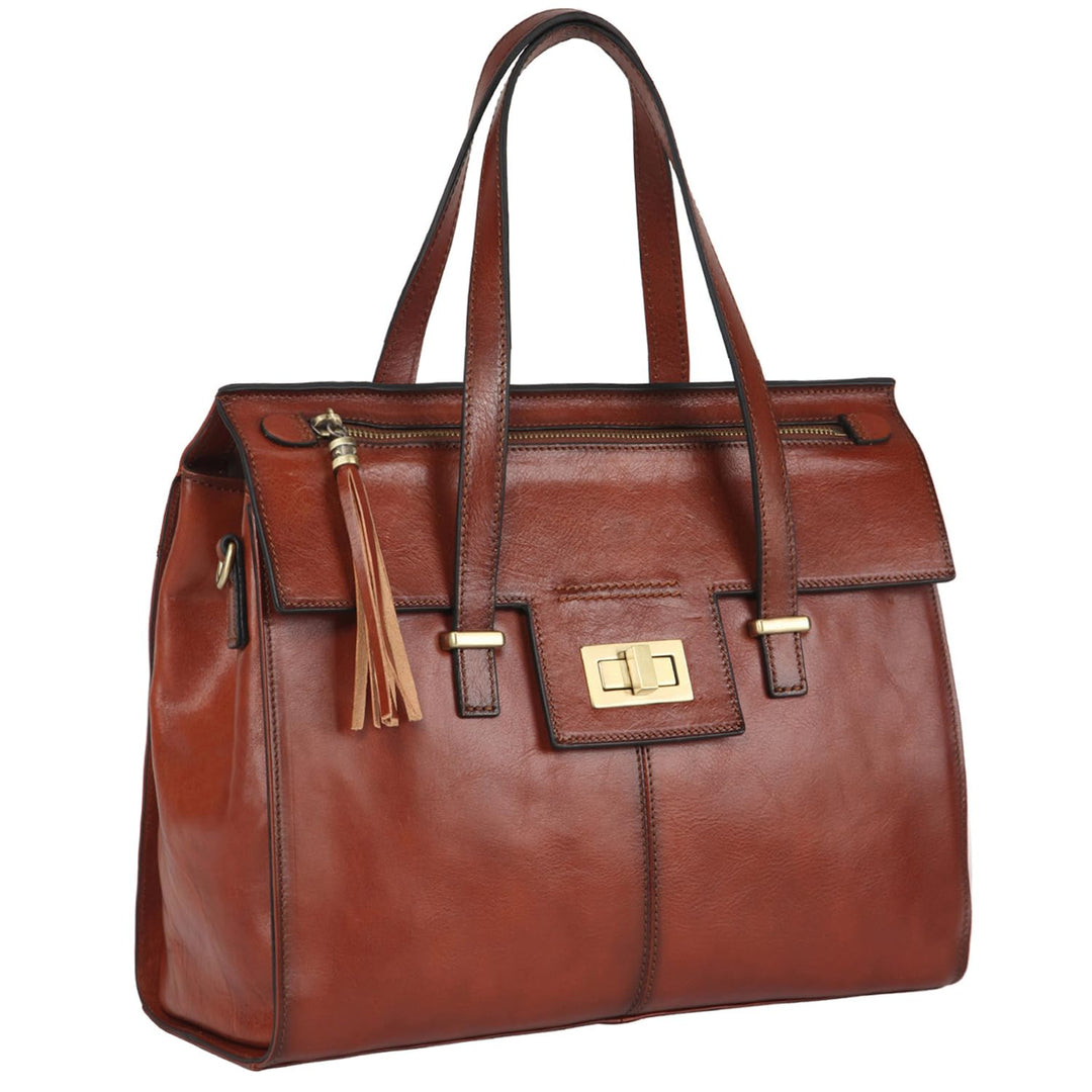 Banuce Handtasche Damen Leder Italinisches Vintage Rindleder Schultertasche Umhängetasche Messenger