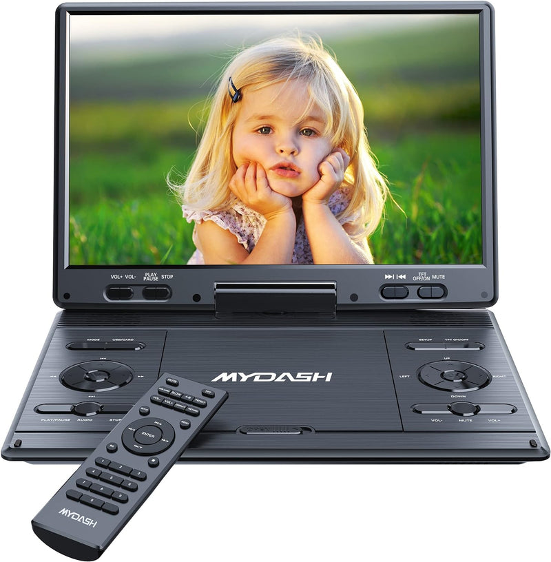 14.1Tragbarer DVD-Player für das Auto,Kinder mit 12,5 grossem HD-Drehbildschirm, exklusives Tastende