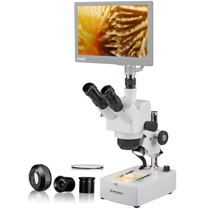 Bresser 3D Stereo Auflicht- Durchlicht Mikroskop Advance ICD 10x-160x mit trinokularem Kamera Aufsat