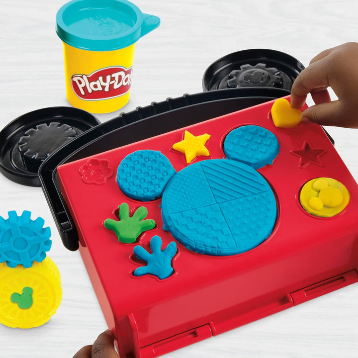 Play-Doh Disney Junior Knet-Werkstatt für unterwegs Micky Maus Spielset, zum Kneten und Spielen für