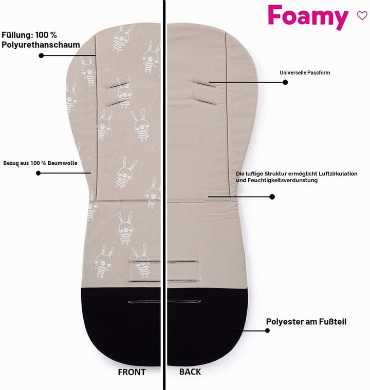 Petite&amp;Mars Foamy memory foam liner * Sitzeinlage * Universal Sitzauflage für Kinderwagen, Buggy * A