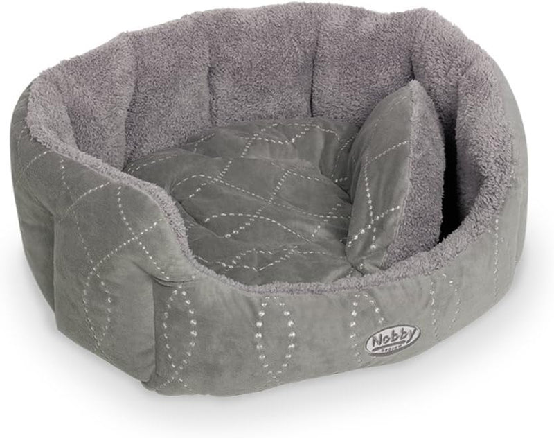 Nobby Komfort Bett oval "CENO" grau / grau L x B x H: 45 x 40 x 19 cm grau 45 x 40 x 19 cm, grau 45