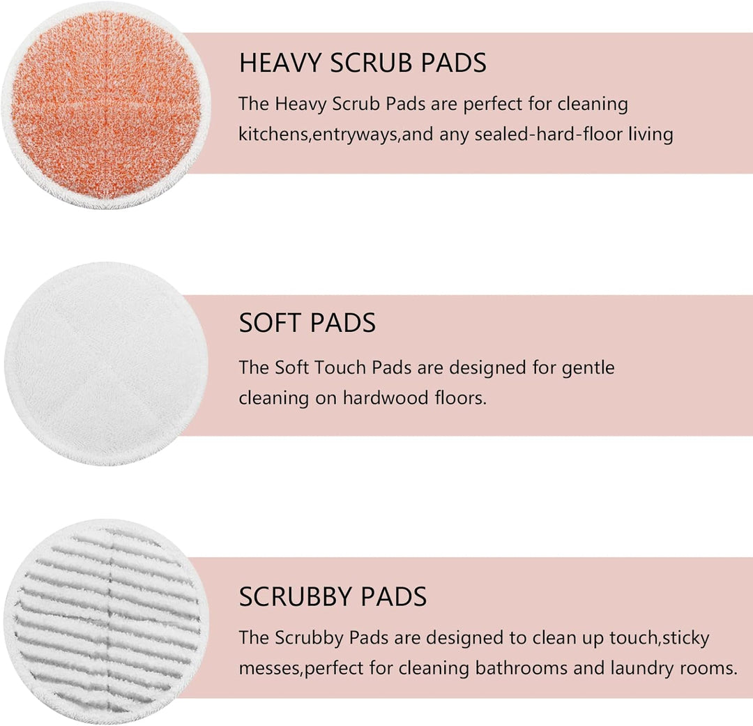 8er-Pack Ersatz-Dampfmopp-Pads, kompatibel mit Bissell Spinwave 2039A 2124: 4 schwere Schrubbpads, 2