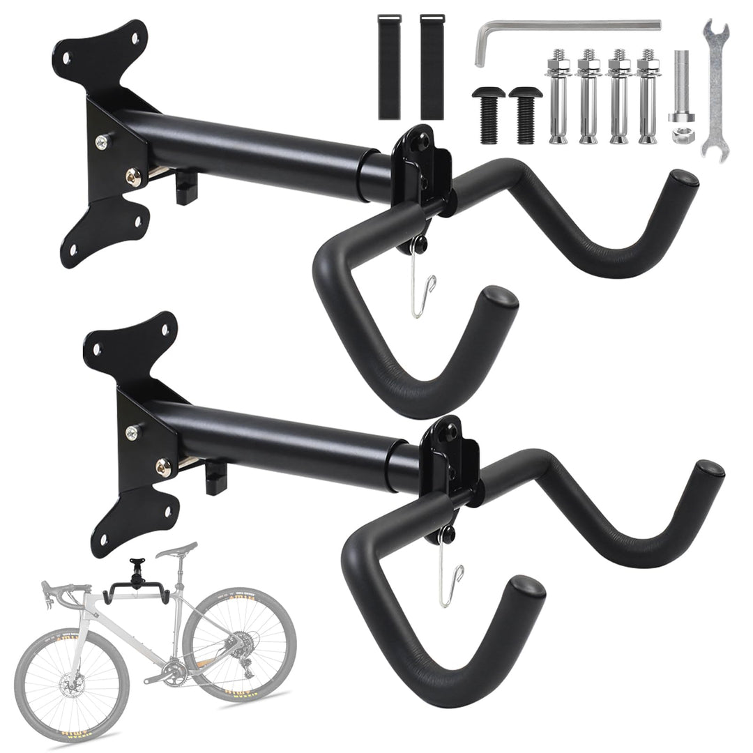Fahrrad Wandhalterung, Klappbar Fahrradhalterung Wand bis 25kg, Winkel＆Wandabstand Einstellbar, mit