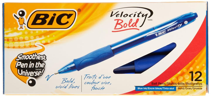 BIC Velocity Druckkugelschreiber, blau Tinte, 1,6 mm, Bold, Dutzend