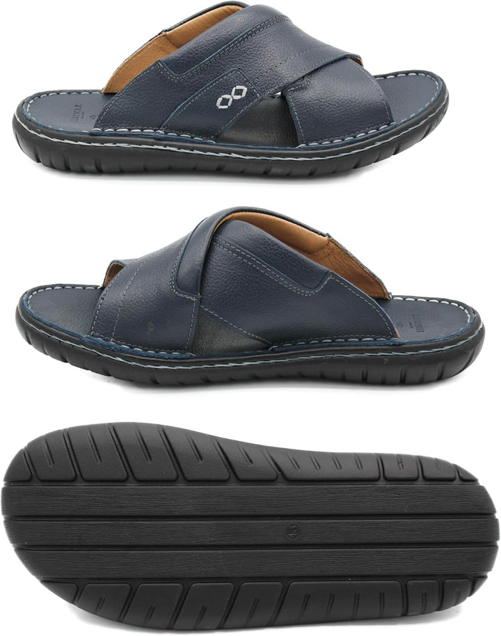 Zerimar Sommer Sandalen Naturleder Herren | Pantoletten Leder Herren | Leder Sandalen | Qualitäts Sa