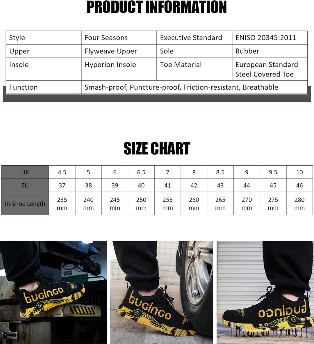 artSew Sicherheitsschuhe Herren Arbeitsschuhe S3 Damen Leichte Stahlkappenschuhe rutschfeste Sportli