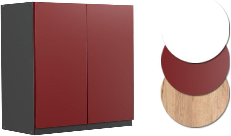 Vicco Hängeschrank R-Line, Rot/Anthrazit, 60 cm J-Shape Rot Hängeschrank 60 cm, Rot Hängeschrank 60