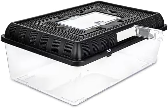 HAPPET Terra Box Zuchtkasten 42x27x15cm Transporter für Reptilien Amphibien & Spinnentiere, Transpar