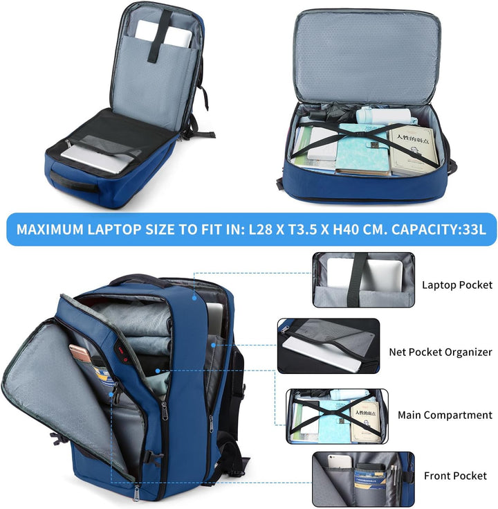 Della Gao Laptop-Rucksack Reiserucksack Anti-Diebstahl-Rucksack Männer und Frauen, wasserdichter Ruc