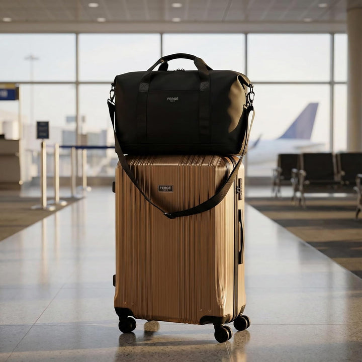 FERGÉ Polycarbonat 5-teilig Koffer Set 77cm, 67cm, Handgepäck Koffer mit Reisetasche Kombi, sehr rob