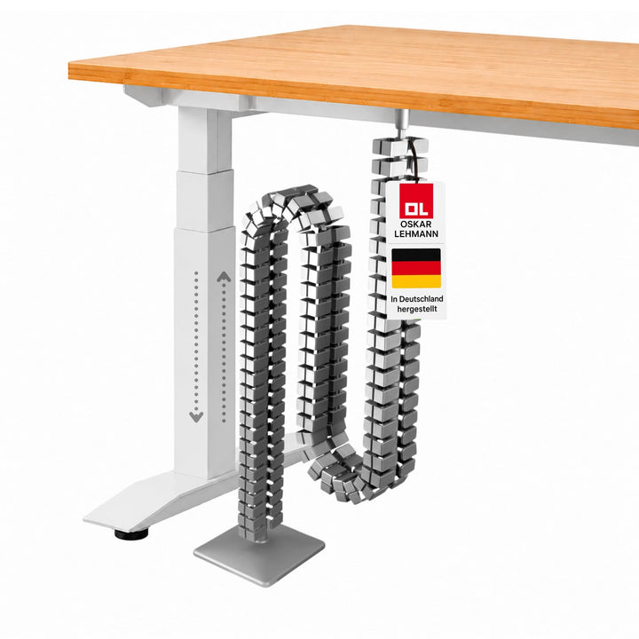 Kabelführung eckig Kuba Slim Line Länge:1260 mm Kabelschlauch Made in Germany (Silber), Silber