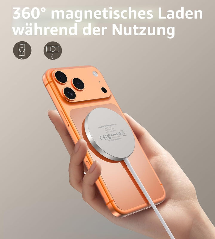 RoRoSkin 2 Pack Mag Safe Ladegerät, 15 W Induktive Ladestation Magnetisch Kabelloses Ladegerät, für