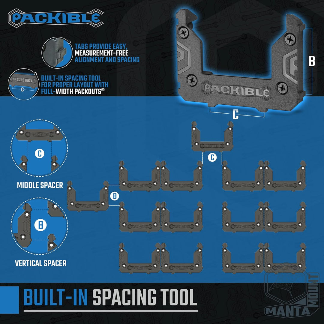 Packible Tool Manta Mounts – Montageklampen kompatibel mit Milwaukee Packout® Locking Packout Zubehö