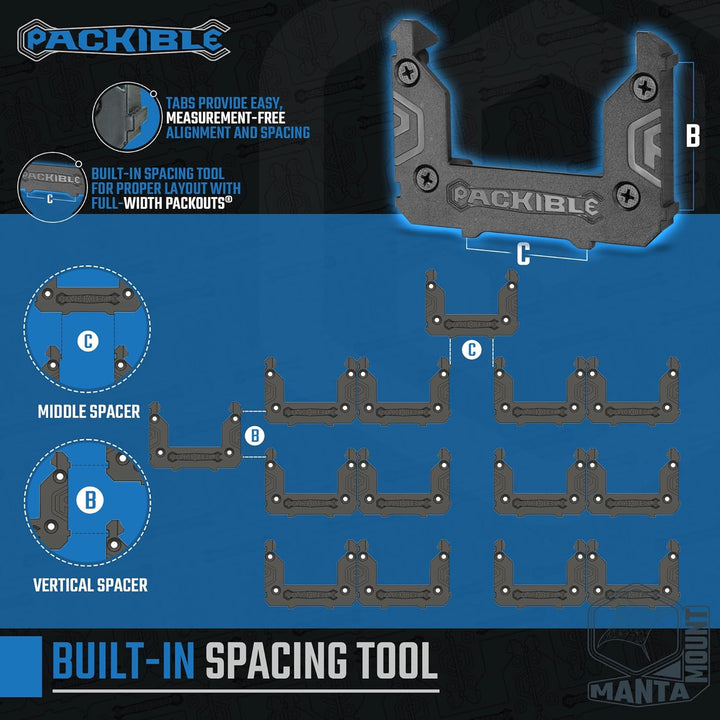 Packible Tool Manta Mounts – Montageklampen kompatibel mit Milwaukee Packout® Locking Packout Zubehö