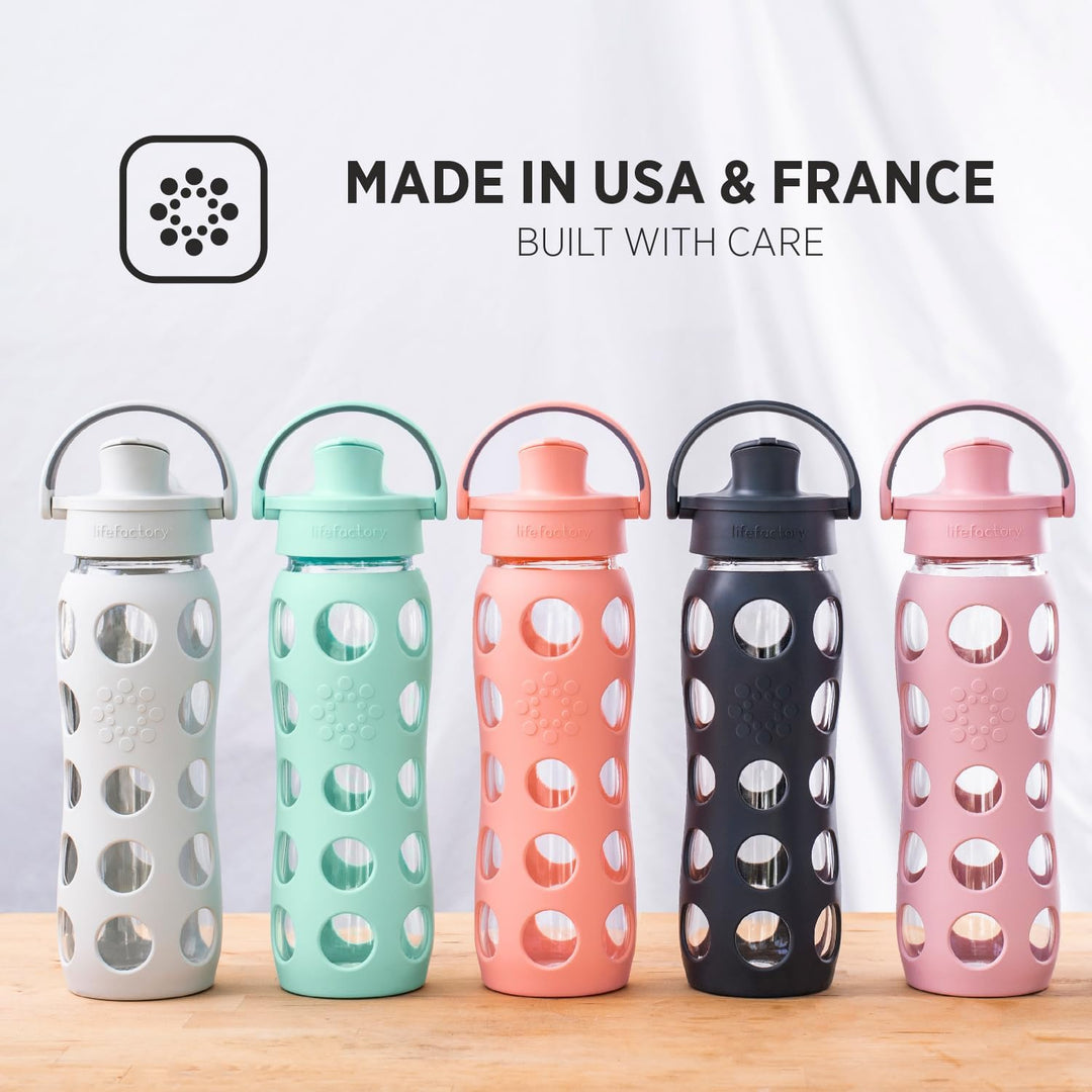 Lifefactory Active Flip Cap Glas-Wasserflasche, 625 ml, Minzgrün, 651 ml Mint