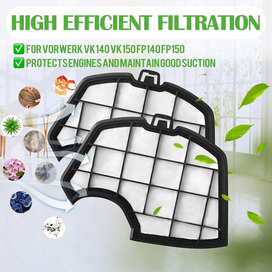 12 Staubsaugerbeutel für Kobold VK140 VK150 Kit mit 2 Ersatzfiltern für Kobold 12 sacchetti vk140 15