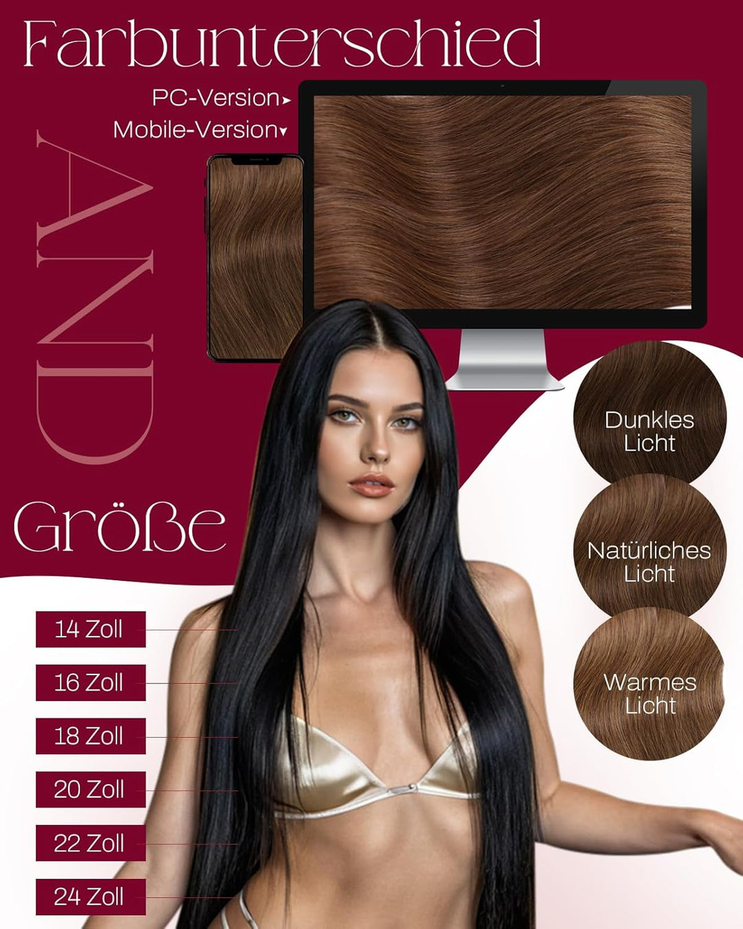 Moresoo Tressen Extensions Echthaar 45 cm Haartressen Echthaar Double Weft Sew in Hair Extensions He