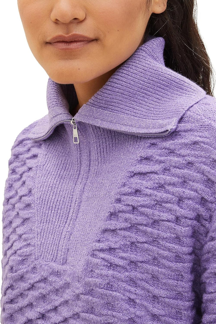 TOM TAILOR Denim Damen Basic Troyer Pullover L 32255-lilac, L 32255-lilac