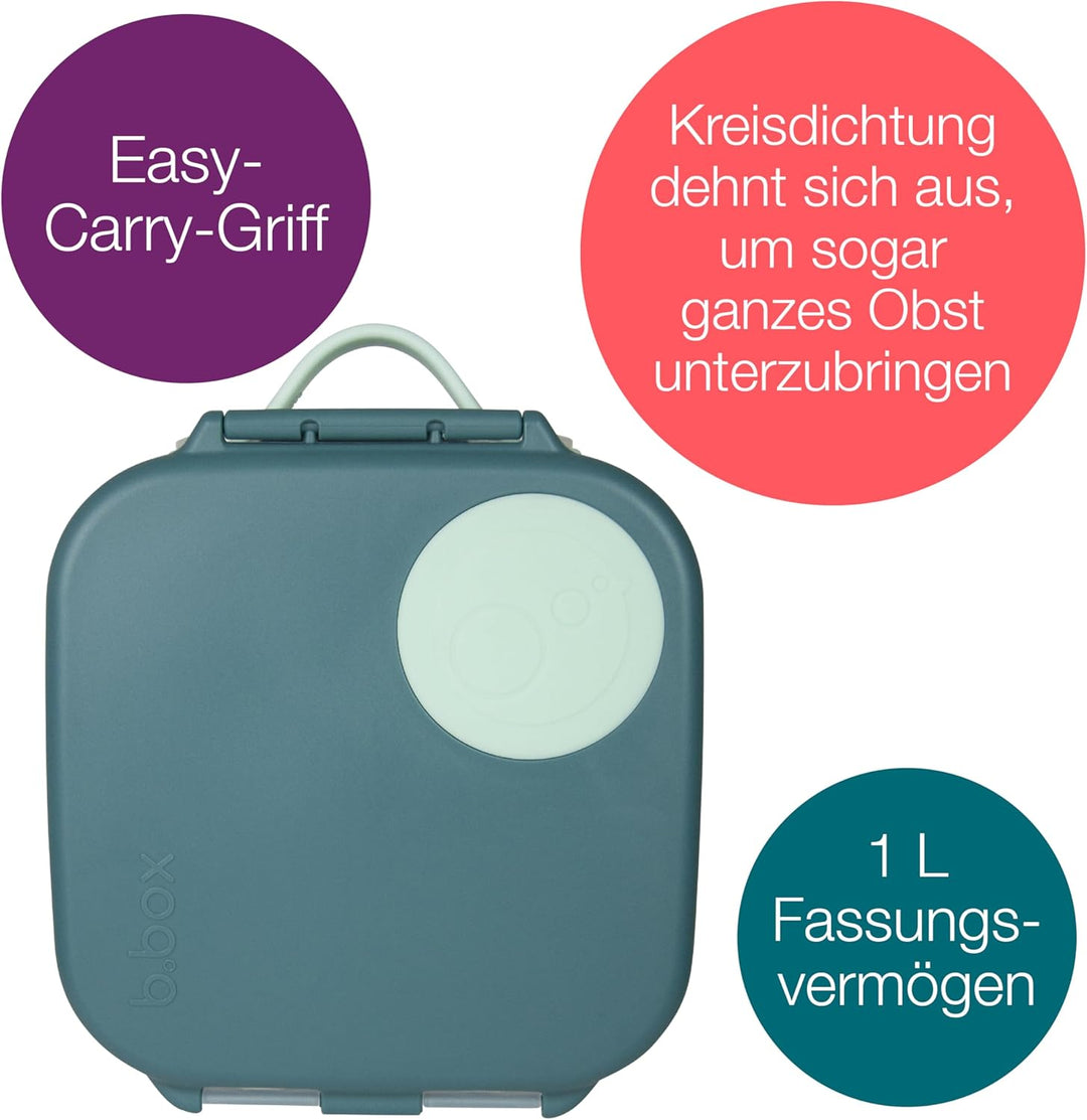 b.box Mini Brotdose für Kinder mit Fächern | Bento Box, 3 Fächer (2 Auslaufsicher) | Lunchbox für Ge