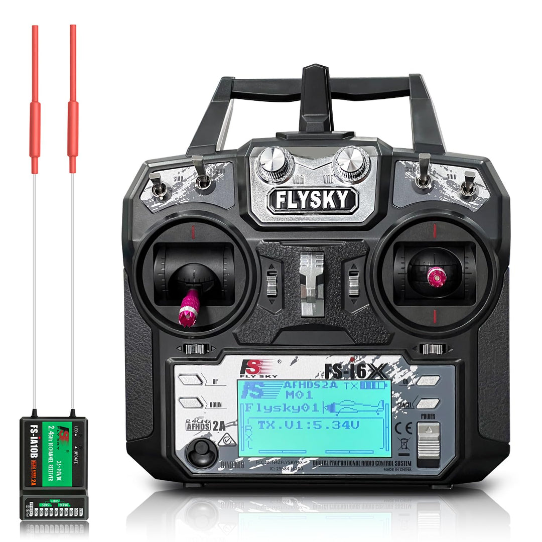 HAWK'S WORK FS-i6X 10 Kanal Sender Set, 2.4GHz RC Controller mit Empfänger für Drone Multirotor RC F