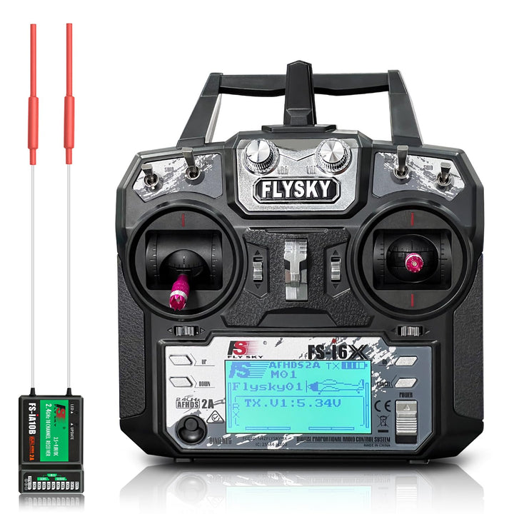 HAWK'S WORK FS-i6X 10 Kanal Sender Set, 2.4GHz RC Controller mit Empfänger für Drone Multirotor RC F