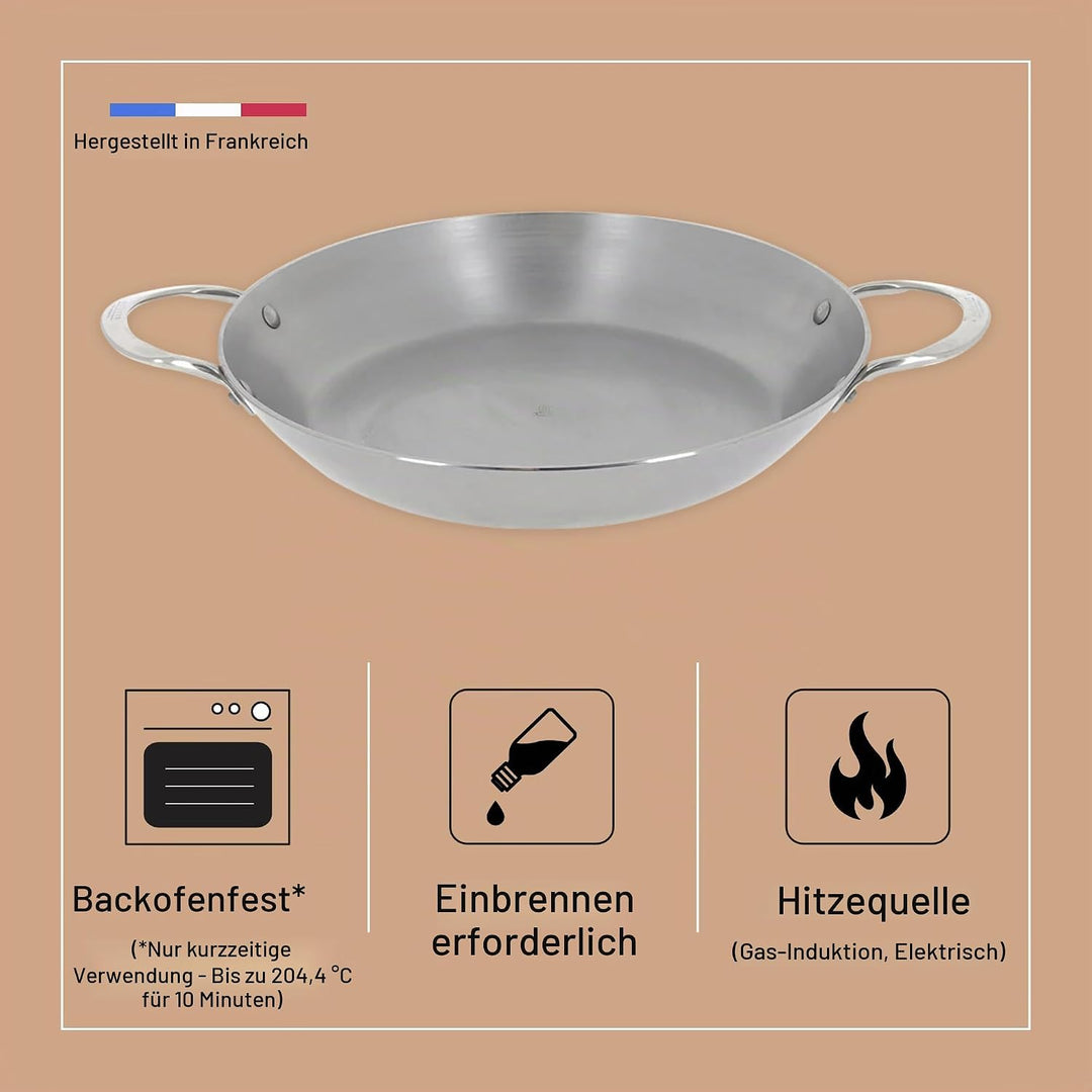de Buyer - Paella Pfanne MINERAL B aus Eisenstahl - 32 cm - 5652.32