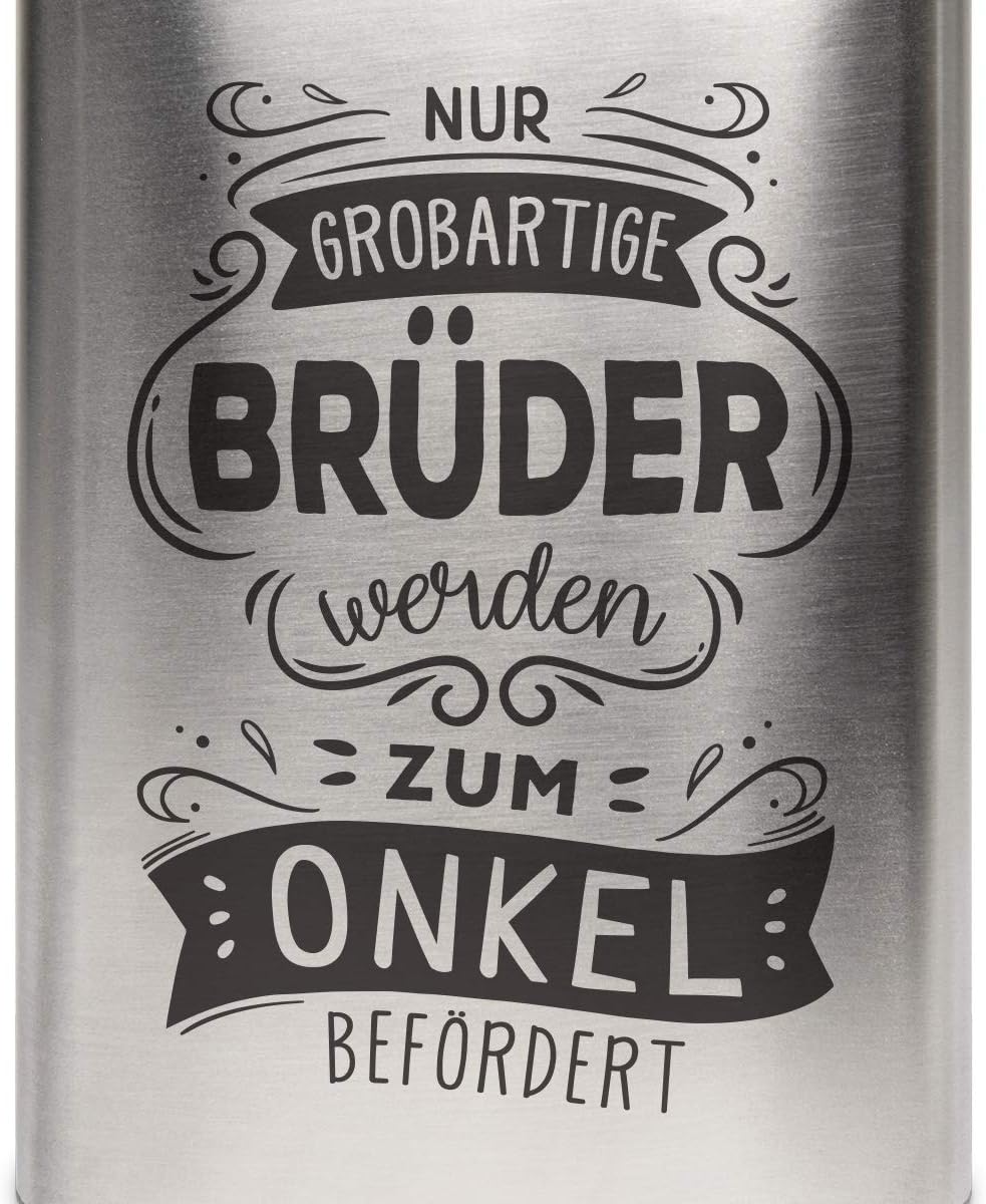 Edelstahl Flachmann 237 ml 8 oz Geschenk mit individueller Gravur - Befördert, Befördert