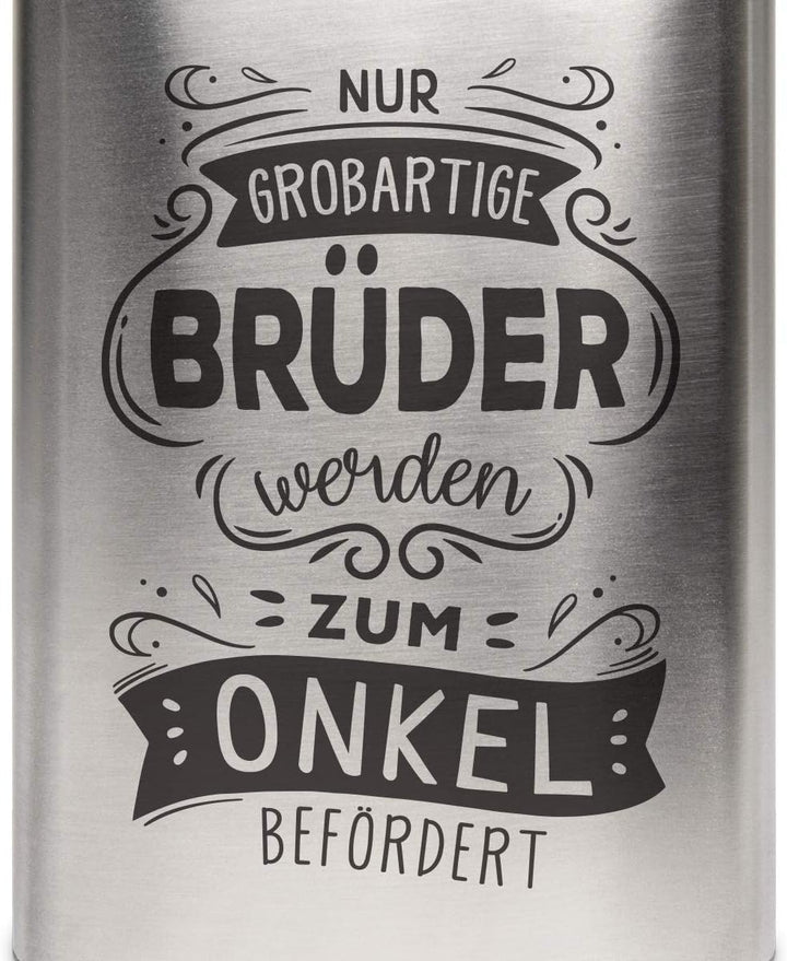 Edelstahl Flachmann 237 ml 8 oz Geschenk mit individueller Gravur - Befördert, Befördert