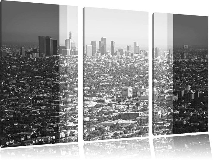 Los Angeles Metropolitan Area schwarz/weiss 3-Teiler Leinwandbild 120x80 Bild auf Leinwand, XXL ries