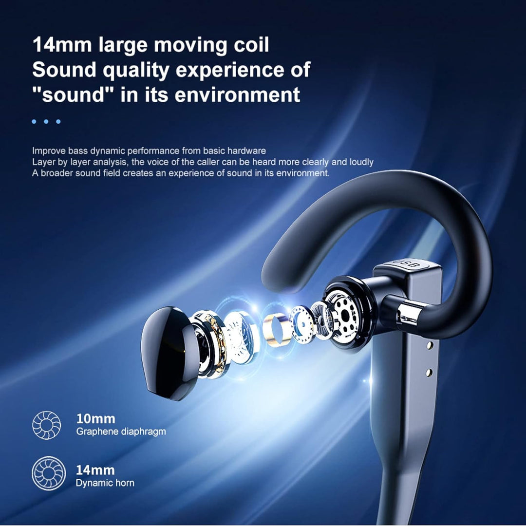 Cuifati YYK-525 Business -Headset, sehr leichtes Ohrbügel-Design, mit 500-mA-Ladeetui, für Geräte mi