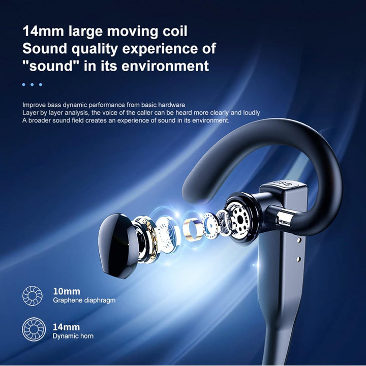 Cuifati YYK-525 Business -Headset, sehr leichtes Ohrbügel-Design, mit 500-mA-Ladeetui, für Geräte mi