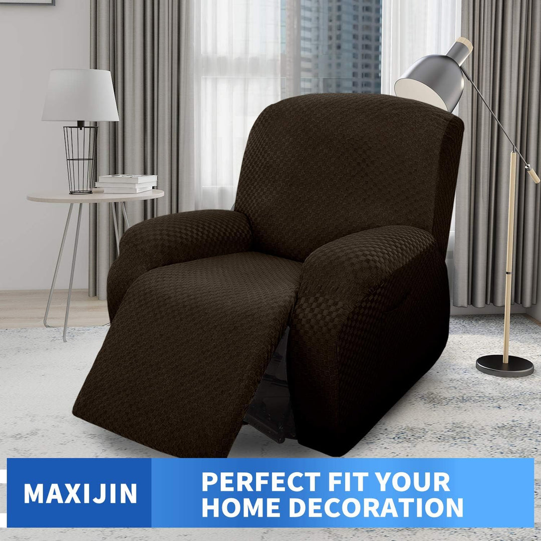 MAXIJIN Bezug für 1-Sitzer-Liegesofa, Stretch Sofaschutz, Schonbezüge, Sesselbezug (Dunkler Kaffee),