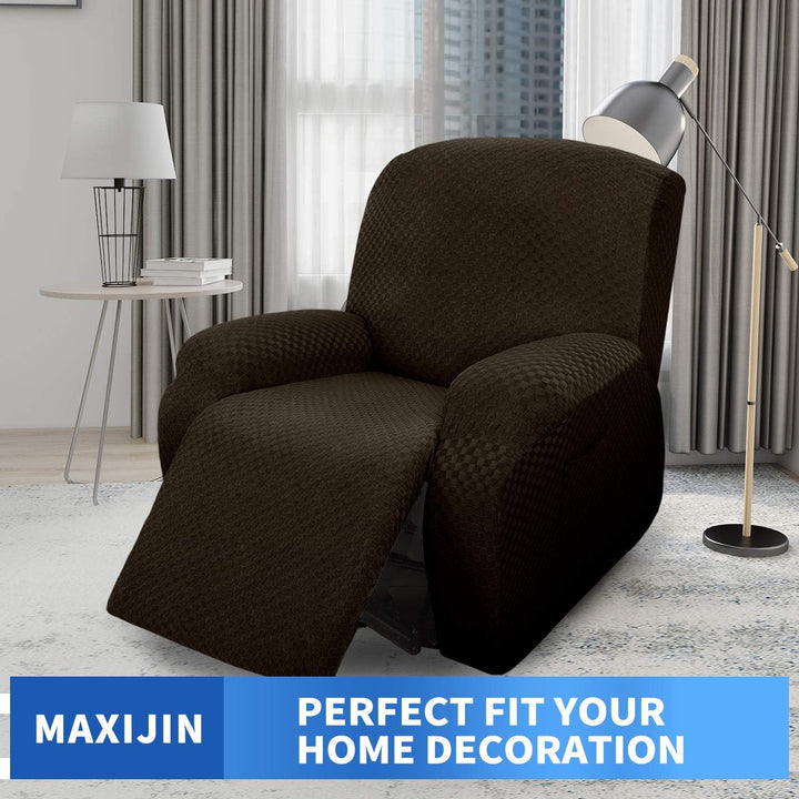 MAXIJIN Bezug für 1-Sitzer-Liegesofa, Stretch Sofaschutz, Schonbezüge, Sesselbezug (Dunkler Kaffee),