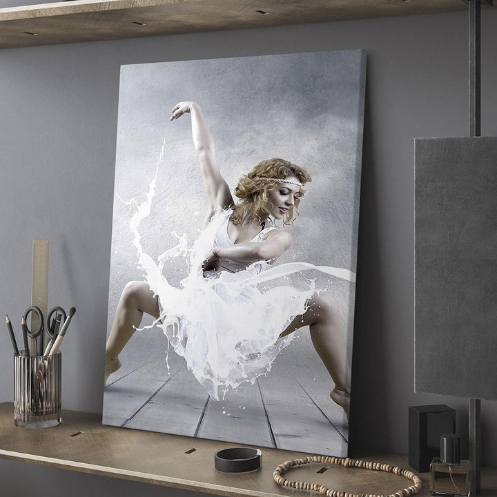 Bilder auf Leinwand 55x100cm Leinwandbild mit Rahmen Frau Tänzerin Ballett Gross Wanddeko Bild Schla