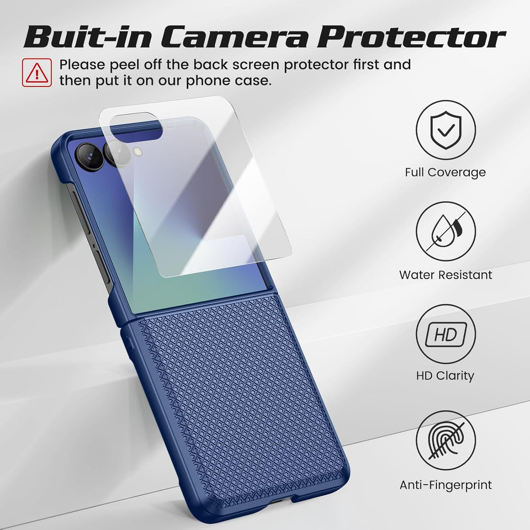 Doeshine für Samsung Galaxy Z Flip 7 Hülle [Not für Flip 7FE] mit Scharnierschutz & Displayschutzfol