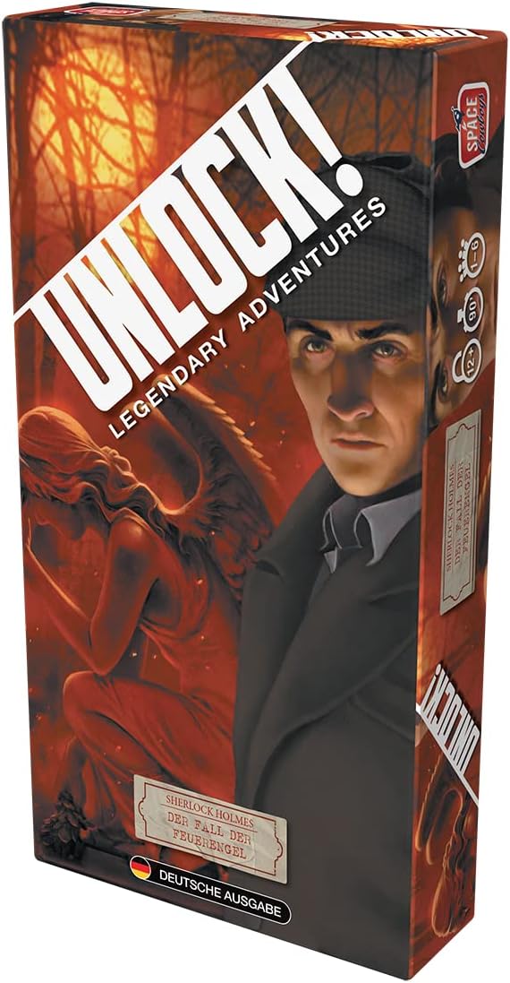 Asmodee, Unlock! – Sherlock Holmes: Der Fall der Feuerengel, Familienspiel, Rätselspiel, 1-6 Spieler