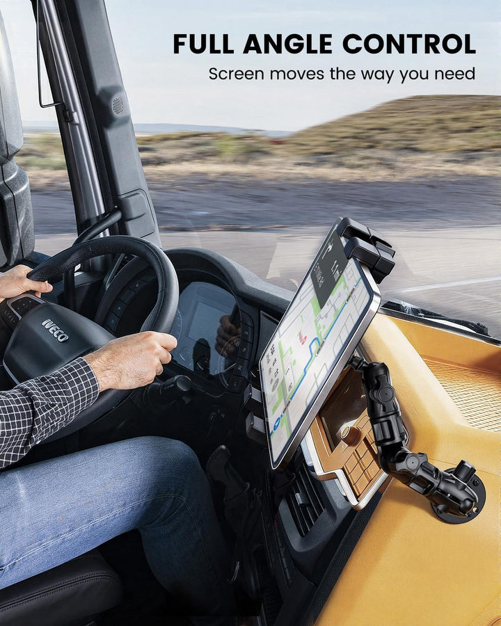 OHLPRO Tablet Halterung LKW Armaturenbrett - Heavy Duty Bohrsockel iPad Halter Auto & Wohnmobil, 360