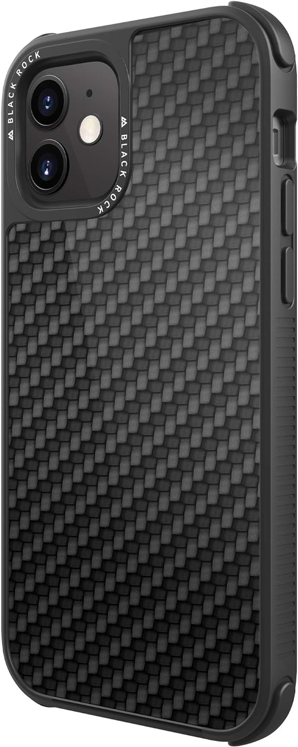 Black Rock - Handyhülle Robust Case Real Carbon Hülle passend für Apple iPhone 12 Mini I Karbon, Fib