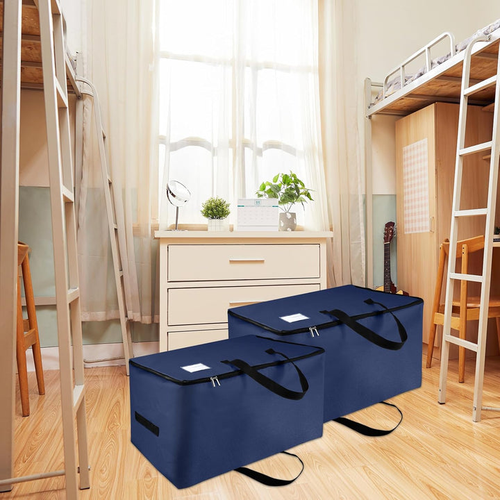 2Pack Unterbett Aufbewahrungsbox mit Deckel, 105L Grosse Aufbewahrungsbeutel mit Girff, Tragbar Unte
