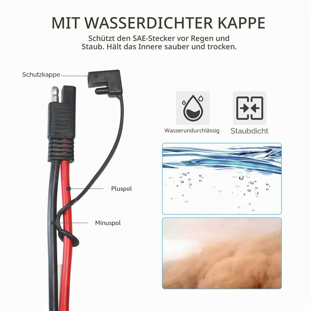 Sae Anschluss Kabel,10AWG SAE auf Ringkabelschuh SAE Batterie Verlängerungskabel mit 10A 15A 20A 25A