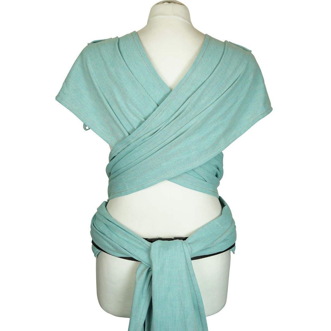 Fräulein Hübsch WrapCon Babysize in Aqua ab Geburt bis Kleinkindalter (50/56 – 80/86 cm) - Anhock-Sp
