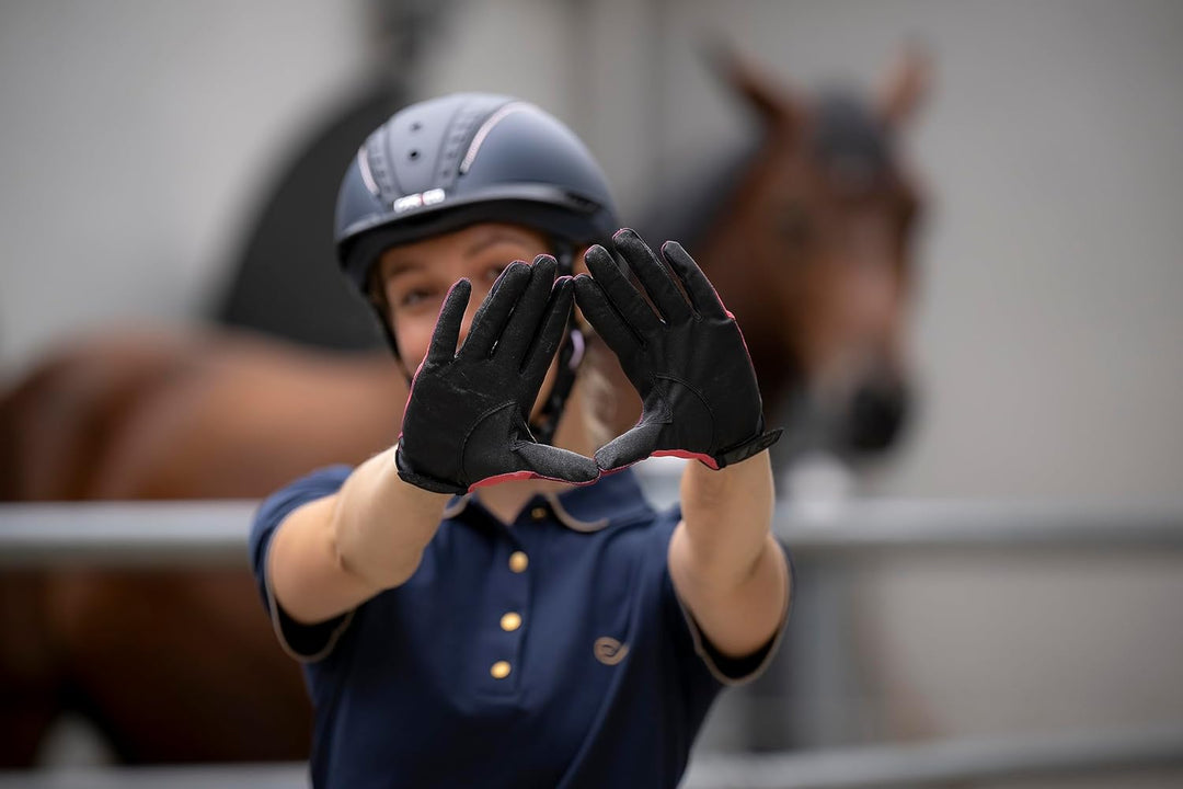 Roeckl Sports Reithandschuh MOYO, Turnier Sommer Handschuh, 3 Farben, Grösse 6-11 7.5 Black Shadow,