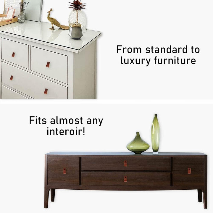 Brute Strength - Ledergriffe für Möbel - Cognac - 24 Stück - 12,5 x 2,5 cm - Schrankgriff, Türgriff