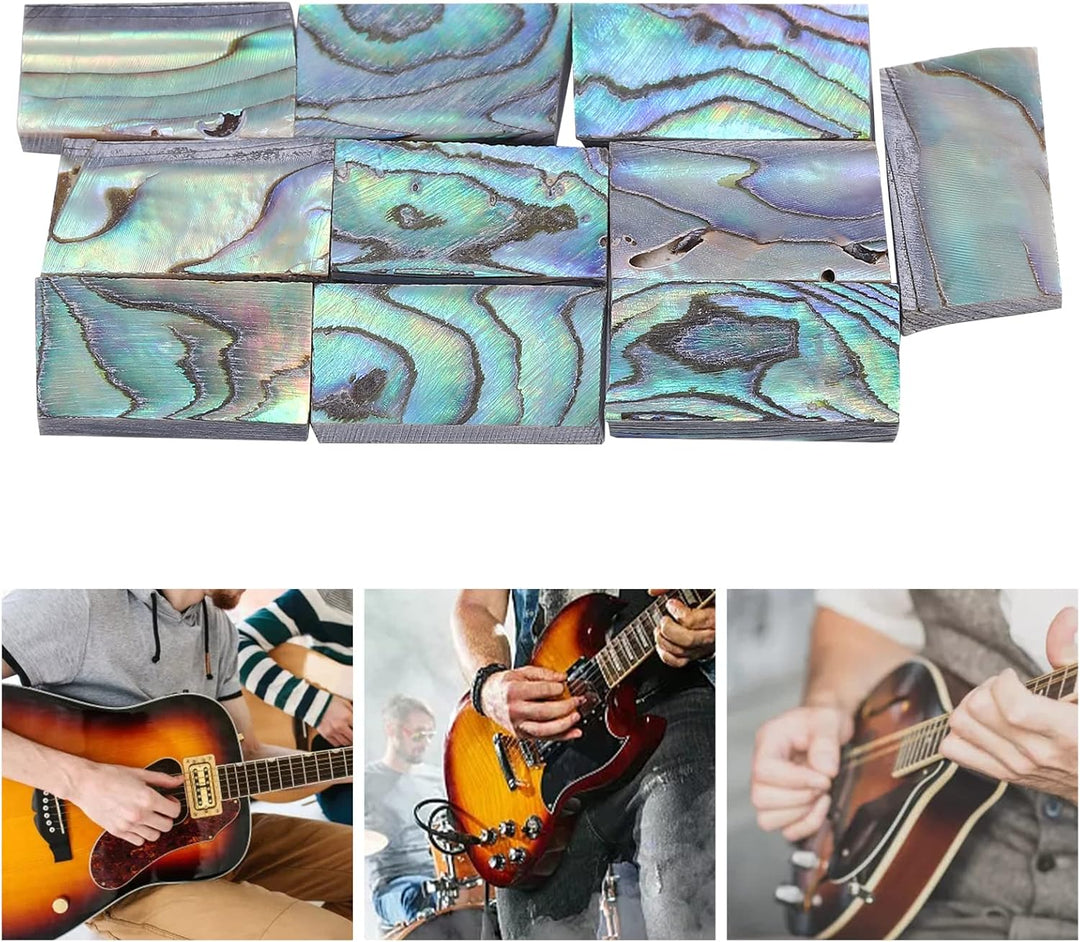 Astibym Abalone Shell Guitar Inlay Griffbrett, 10 Stück Abalone Shell Inlay Natürliche Gitarren Inla