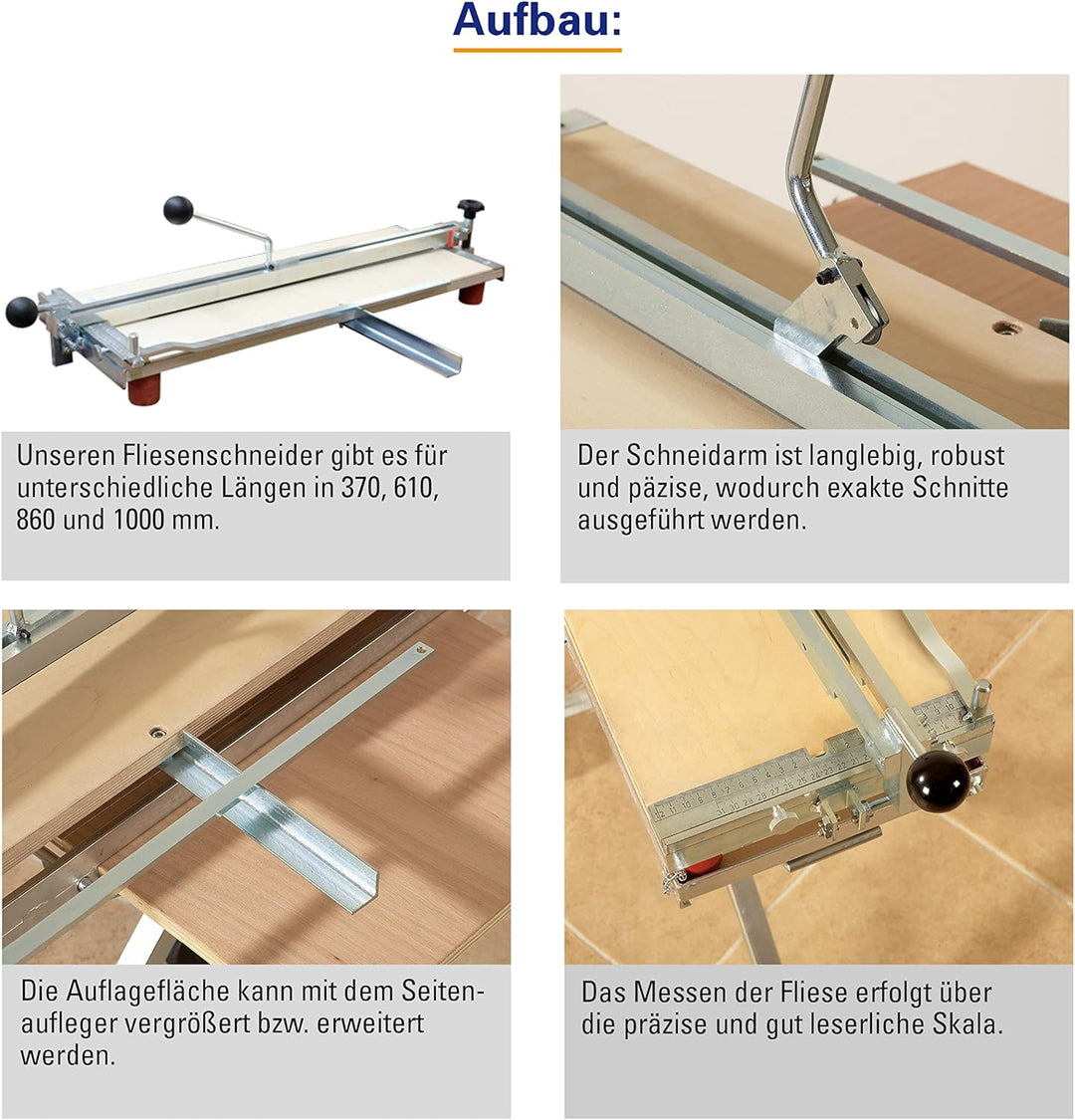 Karl Dahm Fliesenschneider Ideal 1000 mm l Fliesenschneidemaschine geeignet für Feinsteinzeug, Natur